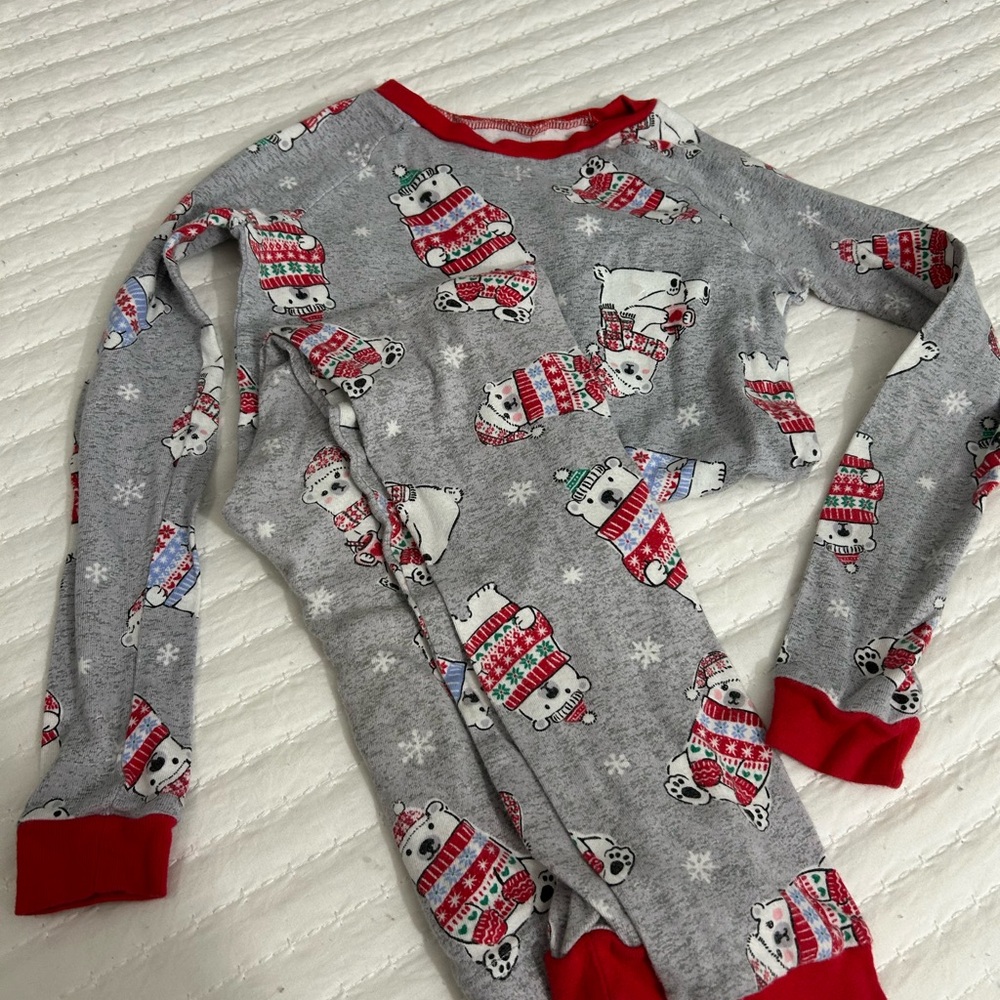 Festive Polar Bear Kids Pajama Set